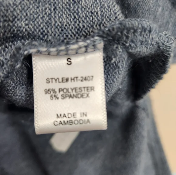 NEW! Zenana Outfitters Gray / Blue Long Sleeve - Oversized - Picture 9 of 9